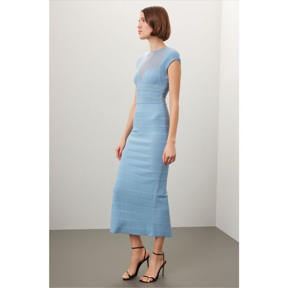 Herve Leger Light Blue Dress - Picture 2 of 10